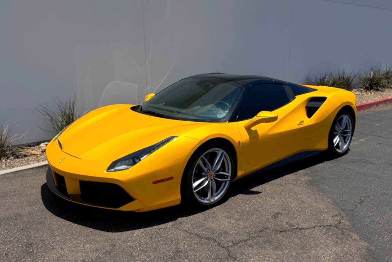 Used 2018 Ferrari 488 Spider Rare Giallo Triplo Strado Only 5K Miles Carbon Exterior Pkg Daytona Seats for sale Sold at Chicago Motor Cars in West Chicago IL 60185 1