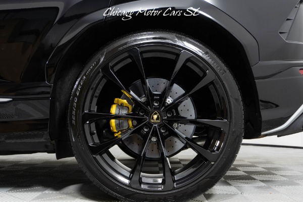 Used 2021 Lamborghini Urus Front PPF Black on Black/Yellow Advanced B&O 3D Sound Taigete 23in Wheels for sale Call for price at Chicago Motor Cars in West Chicago IL 60185 3