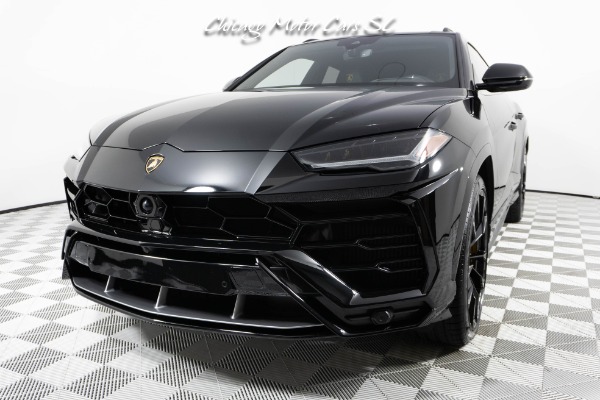 Used 2021 Lamborghini Urus Front PPF Black on Black/Yellow Advanced B&O 3D Sound Taigete 23in Wheels for sale Call for price at Chicago Motor Cars in West Chicago IL 60185 5