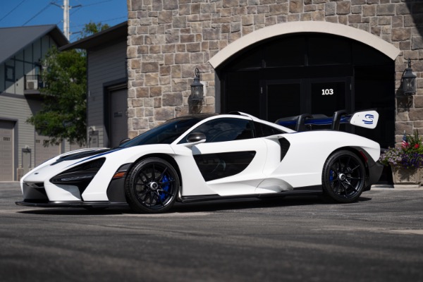Used 2019 McLaren Senna Pure White MSO Options Carbon Fiber Livery Stripe LOADED RARE Collectible for sale Call for price at Chicago Motor Cars in West Chicago IL 60185 2