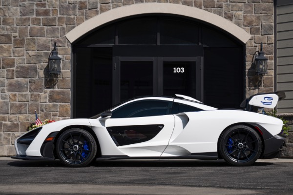 Used 2019 McLaren Senna Pure White MSO Options Carbon Fiber Livery Stripe LOADED RARE Collectible for sale Call for price at Chicago Motor Cars in West Chicago IL 60185 3