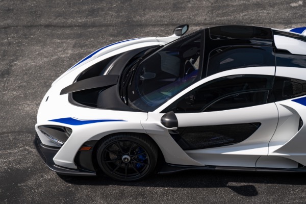 Used 2019 McLaren Senna Pure White MSO Options Carbon Fiber Livery Stripe LOADED RARE Collectible for sale Call for price at Chicago Motor Cars in West Chicago IL 60185 5