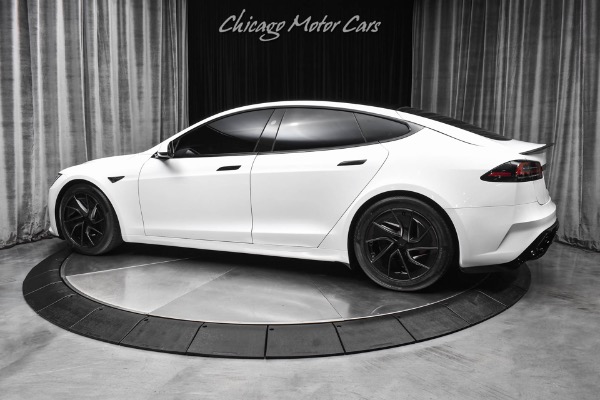 Used 2026 Tesla Model S Plaid Only 1K Miles Pristine Condition Carbon Fiber Trim Yoke Steering Wheel for sale Sold at Chicago Motor Cars in West Chicago IL 60185 3