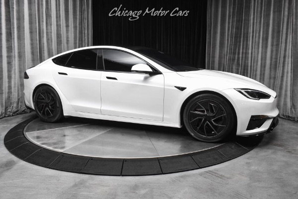 Used 2026 Tesla Model S Plaid Only 1K Miles Pristine Condition Carbon Fiber Trim Yoke Steering Wheel for sale Sold at Chicago Motor Cars in West Chicago IL 60185 6