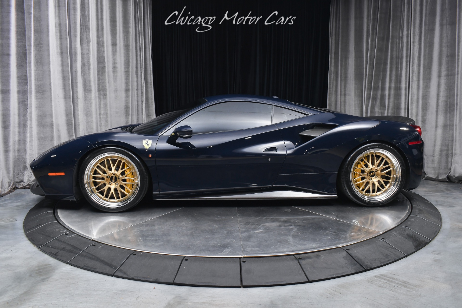 Used 2018 Ferrari 488 GTB Blue Pozzi Axle Lifter Pure900 Turbos Ryft Exhaust BBS LM Wheels FULL PPF for sale Sold at Chicago Motor Cars in West Chicago IL 60185 1