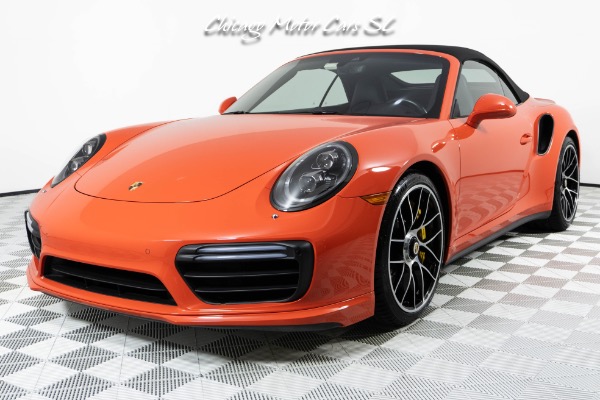 Used 2018 Porsche 911 Turbo S Cabriolet Convertible Rare Lava Orange Only 20K Miles Front Lift PCCBs Serviced for sale $189,800 at Chicago Motor Cars in West Chicago IL 60185 5