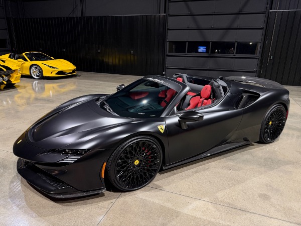 Used 2025 Ferrari SF90 Spider Lots of Carbon Fiber Daytona Seats Rosso Ferrari Leather LED Steering Wheel for sale $589,800 at Chicago Motor Cars in West Chicago IL 60185 4