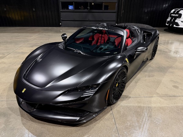 Used 2025 Ferrari SF90 Spider Lots of Carbon Fiber Daytona Seats Rosso Ferrari Leather LED Steering Wheel for sale $589,800 at Chicago Motor Cars in West Chicago IL 60185 5