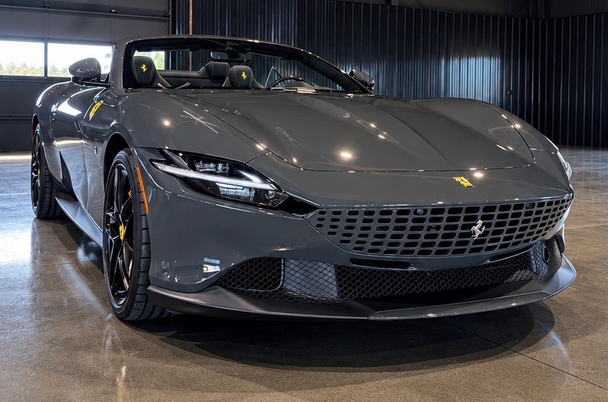 Used 2026 Ferrari Roma Spider Carbon Fiber LED Steering Wheel  Giallo Leather Accents for sale $289,800 at Chicago Motor Cars in West Chicago IL 60185 1