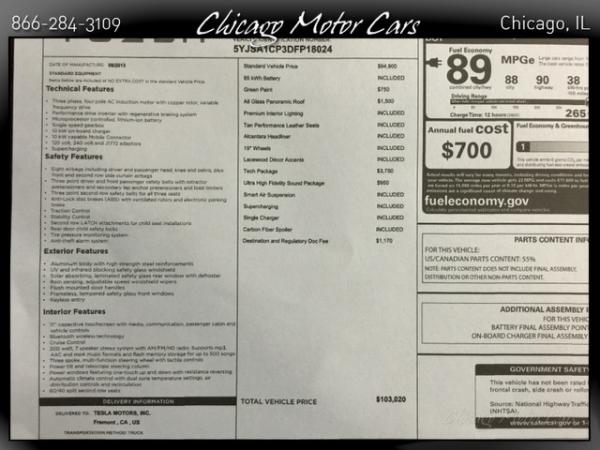 Used 2013 Tesla Model S Performance for sale Sold at Chicago Motor Cars in West Chicago IL 60185 2