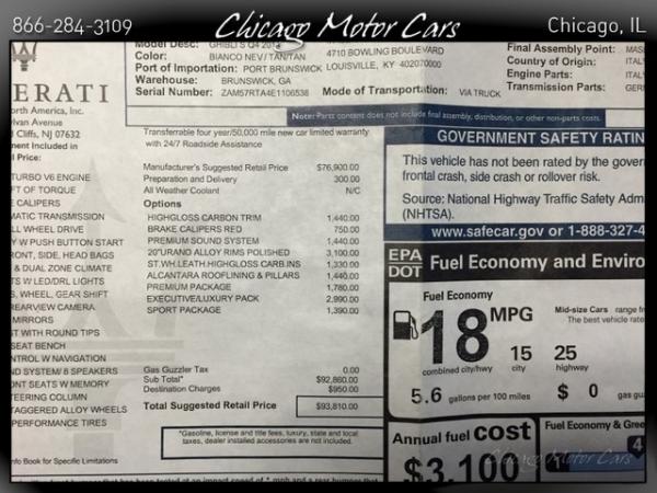 Used 2014 Maserati Ghibli S Q4 for sale Sold at Chicago Motor Cars in West Chicago IL 60185 2