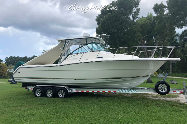 Used 2002 Pursuit 3070 Walkaround Yamaha Outboard 4-Stroke with Trailer for sale Sold at Chicago Motor Cars in West Chicago IL 60185 3