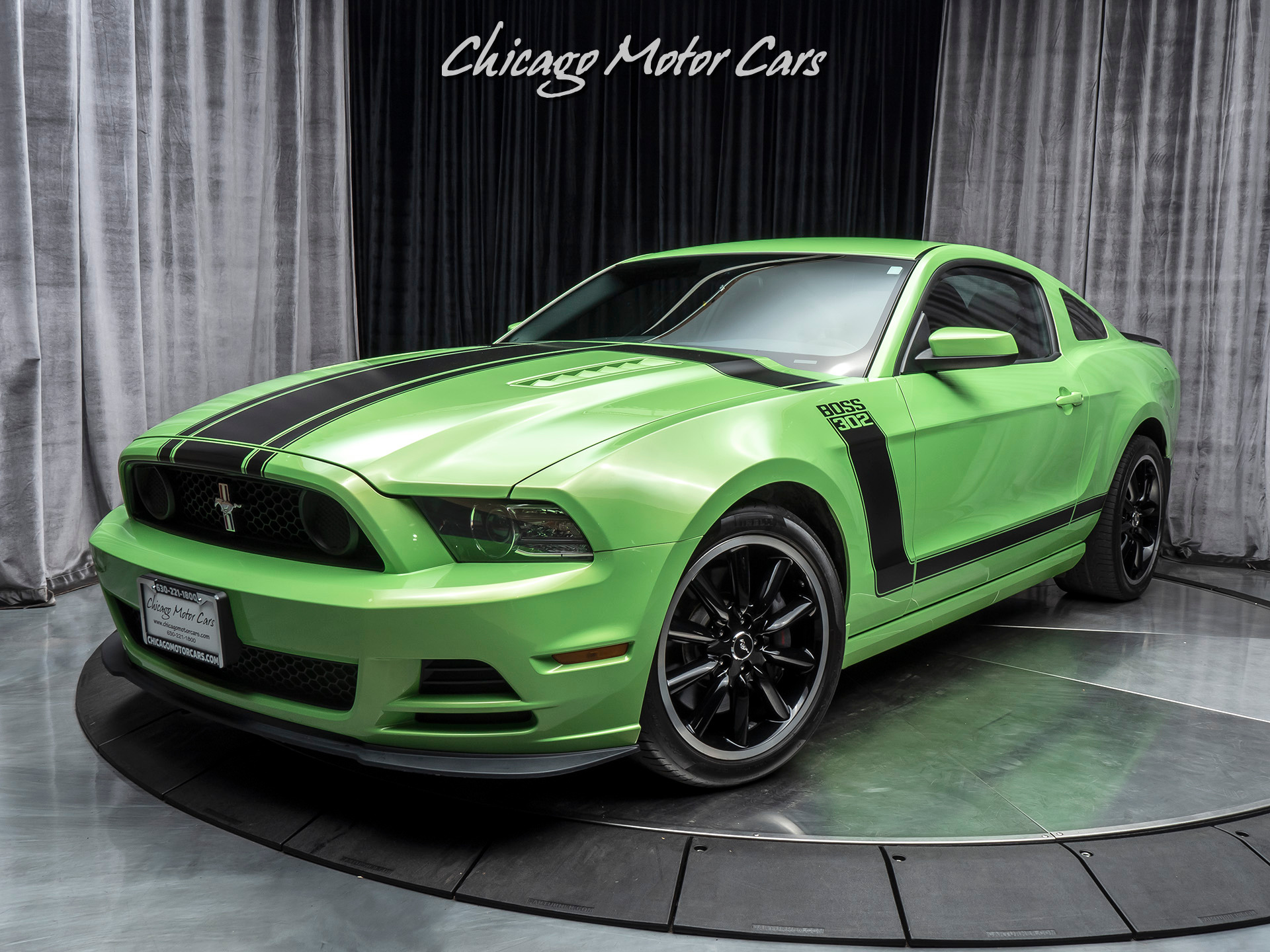 used 2013 ford mustang mustang boss 302 gotta have it green metallic tri coat rare example for sale special pricing chicago motor cars stock 16013