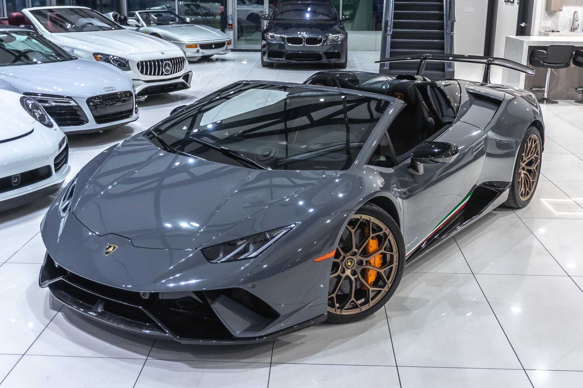 Used-2018-Lamborghini-Huracan-LP640-4-Performante-Spyder-MSRP-361K-Grigio-Telesto