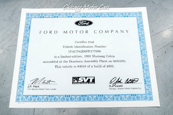 Used-1993-Ford-Mustang-SVT-Cobra-Coupe-EXCELLENT-CONDITION-ONLY-7800-MILES-LIMITED-EDITION