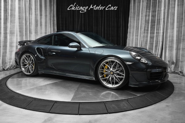 Used 2017 Porsche 911 Turbo S Coupe PTS Carbon Steel Gray Metallic! Aerokit! Capristo! 21 ANRKY Wheels! for sale Sold at Chicago Motor Cars in West Chicago IL 60185 6