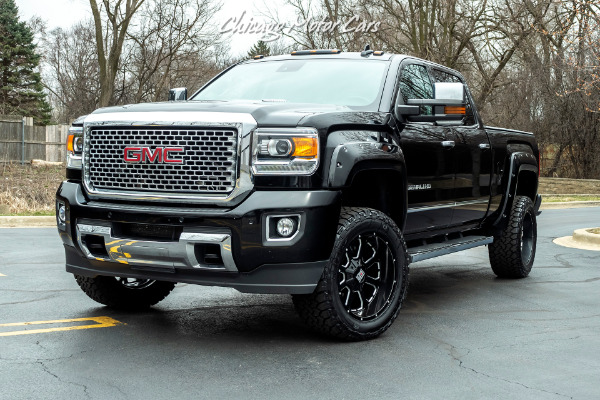 Used-2015-GMC-Sierra-3500HD-Denali-4x4-Duramax-Diesel-PICKUP-TRUCK-LIFTED-WHEELS-EXHAUST