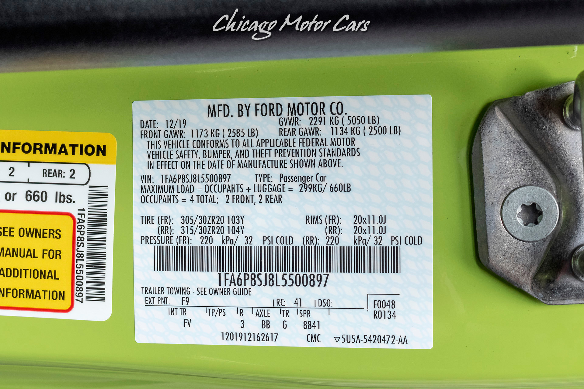 Used 2020 Ford Mustang Shelby GT500 Coupe ONLY 5 MILES! TECHNOLOGY &  HANDLING PACKAGE! For Sale (Special Pricing) | Chicago Motor Cars Stock  #17014