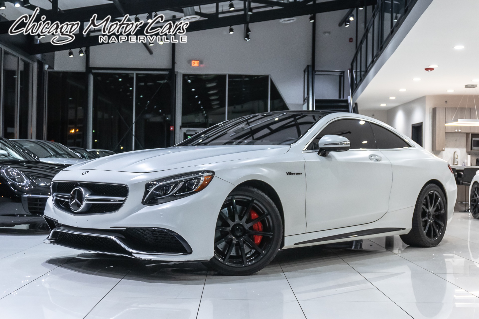 Used 15 Mercedes Benz S63 Amg Coupe 4matic Pearl White Vinyl Wrap Driver Assist Burmester Distronic Plus For Sale Special Pricing Chicago Motor Cars Stock