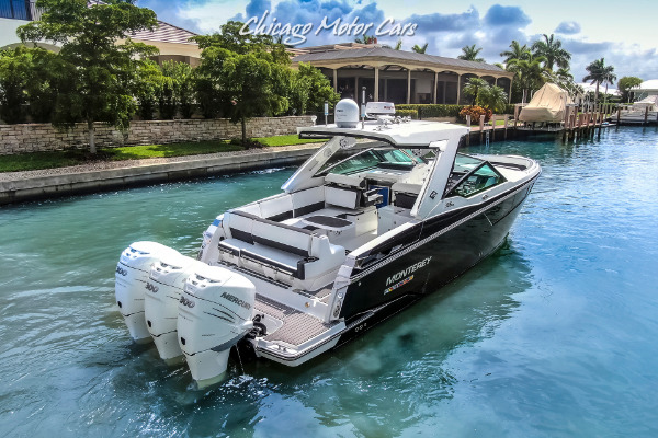 Used-2018-MONTEREY-385-SE-Express-Cruiser-w-3x-300-Verado-Outboards-with-Joysticks