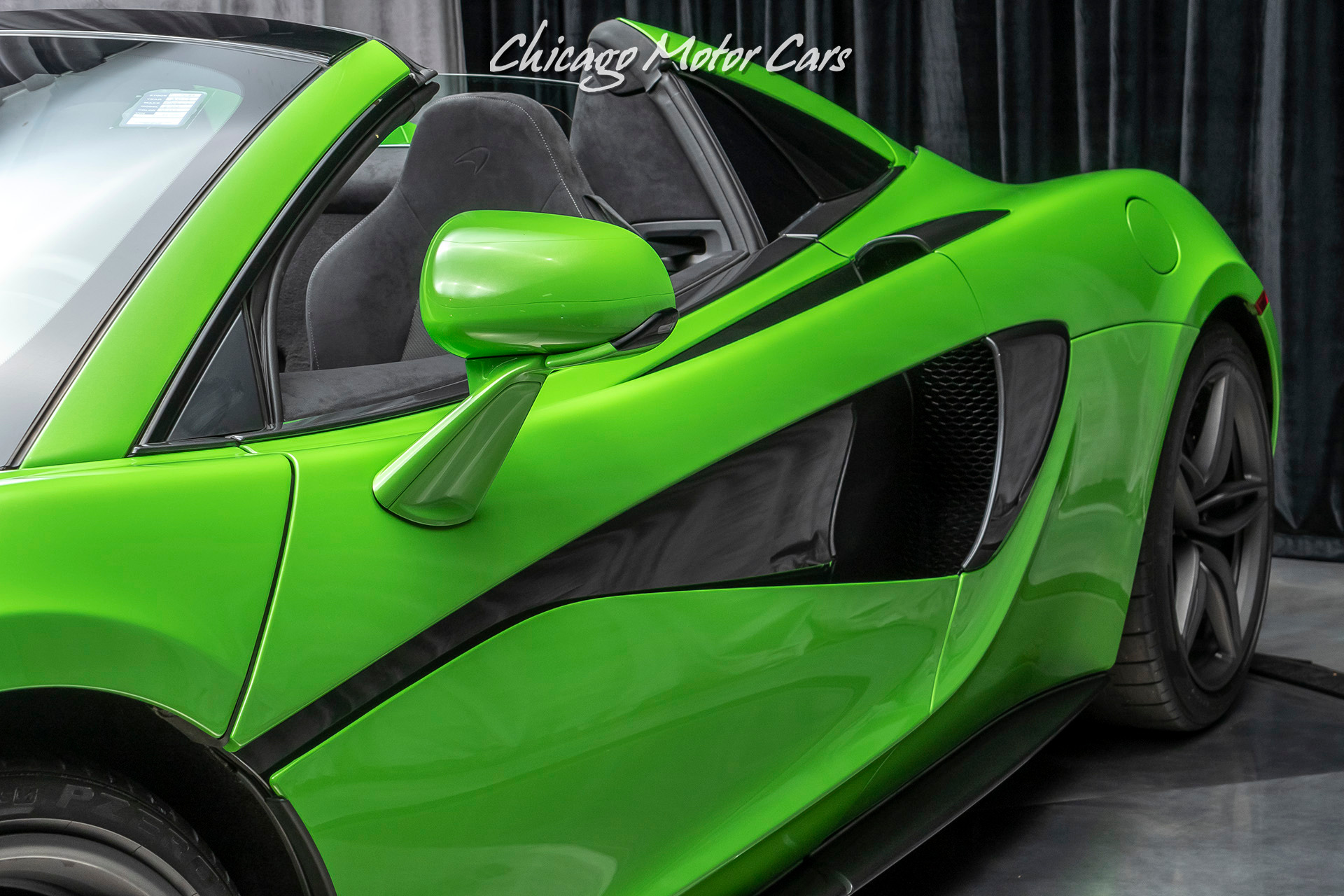 Used 2019 Mclaren 570s Spider Convertible Rare Mantis Green Factory Warranty Gorgeous Color Combo For Sale Special Pricing Chicago Motor Cars Stock 17089