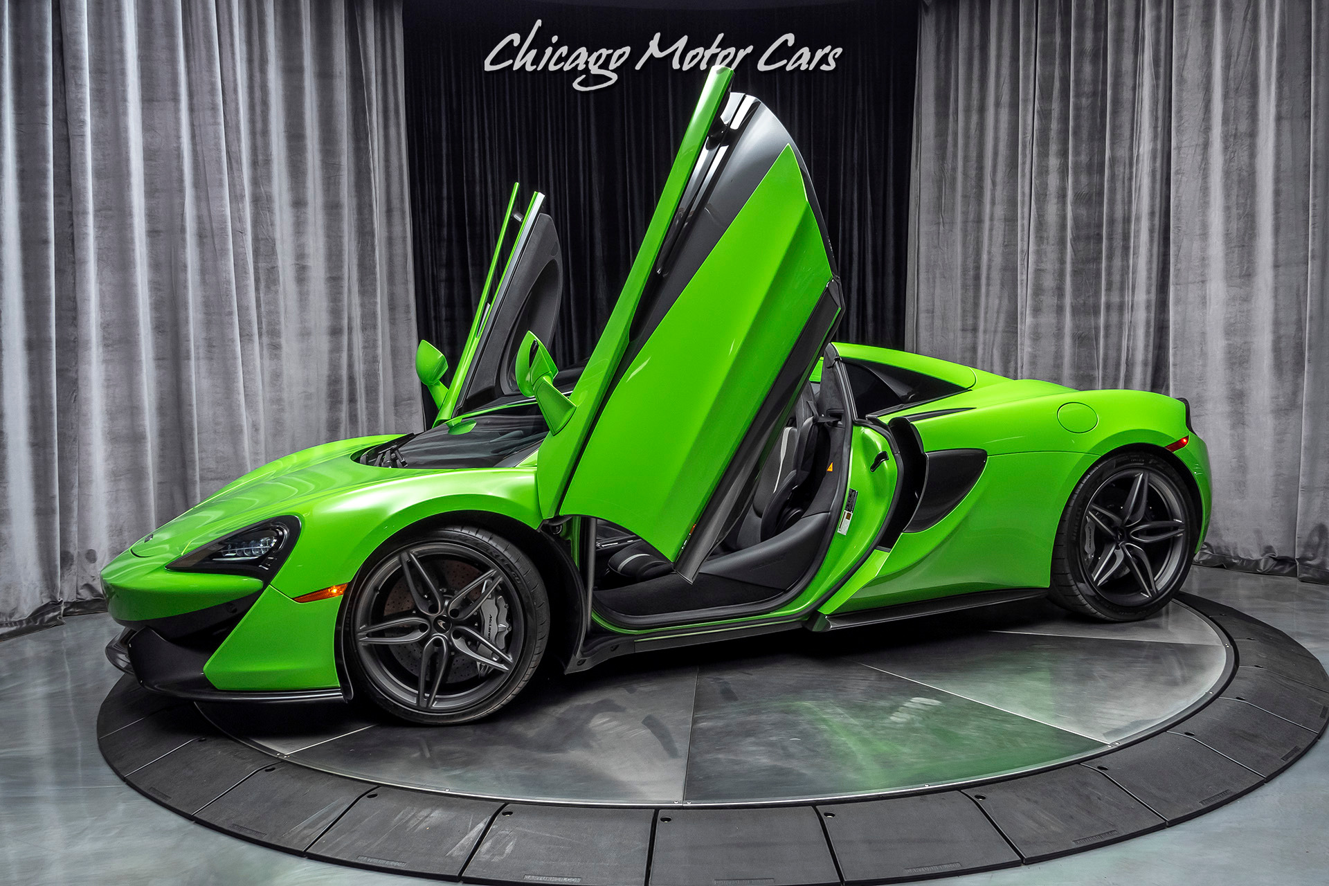 Used-2019-McLaren-570S-Spider-Convertible-Rare-Mantis-Green-Factory-Warranty-Gorgeous-Color-Combo