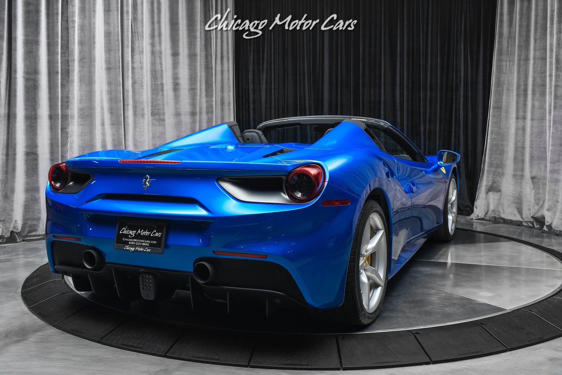 Used-2018-Ferrari-488-Spider-Convertible-Special-Request-Blu-Corsa-Paint-Carbon-Fiber-Lift