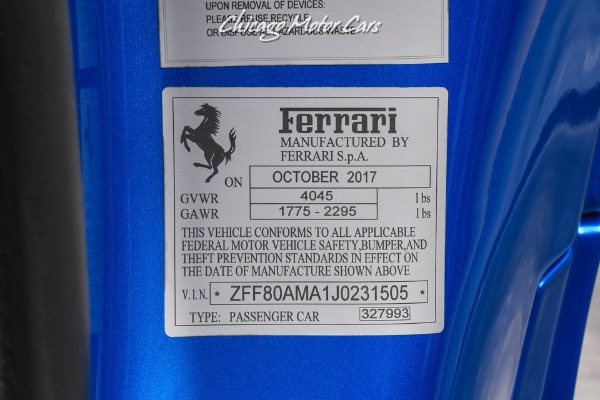 Used-2018-Ferrari-488-Spider-Convertible-Special-Request-Blu-Corsa-Paint-Carbon-Fiber-Lift