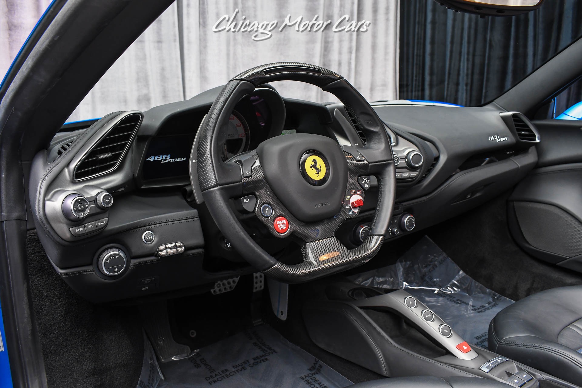 Used-2018-Ferrari-488-Spider-Convertible-Special-Request-Blu-Corsa-Paint-Carbon-Fiber-Lift