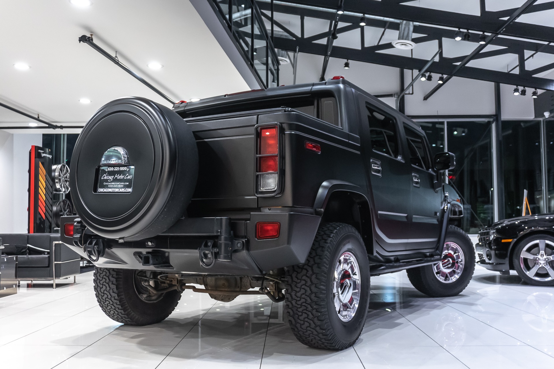 Used-2006-HUMMER-H2-SUT-RECENTLY-INSTALLED-MATTE-BLACK-WRAP-LOW-MILES-Rear-Entertainment-TVs