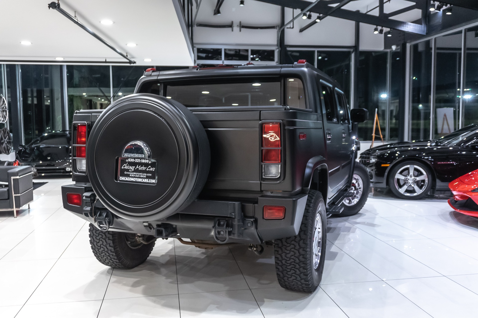 Used-2006-HUMMER-H2-SUT-RECENTLY-INSTALLED-MATTE-BLACK-WRAP-LOW-MILES-Rear-Entertainment-TVs