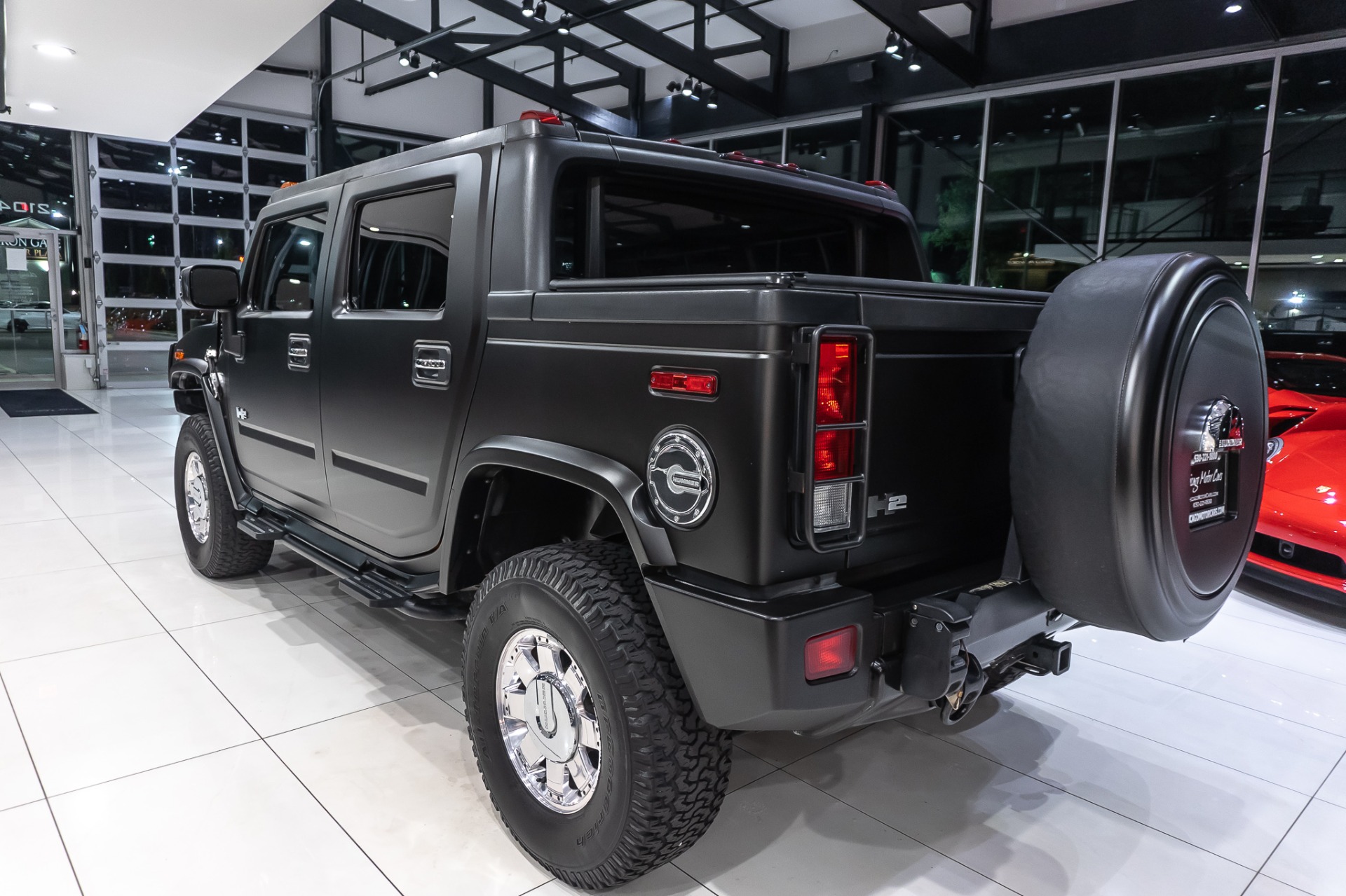 Used-2006-HUMMER-H2-SUT-RECENTLY-INSTALLED-MATTE-BLACK-WRAP-LOW-MILES-Rear-Entertainment-TVs