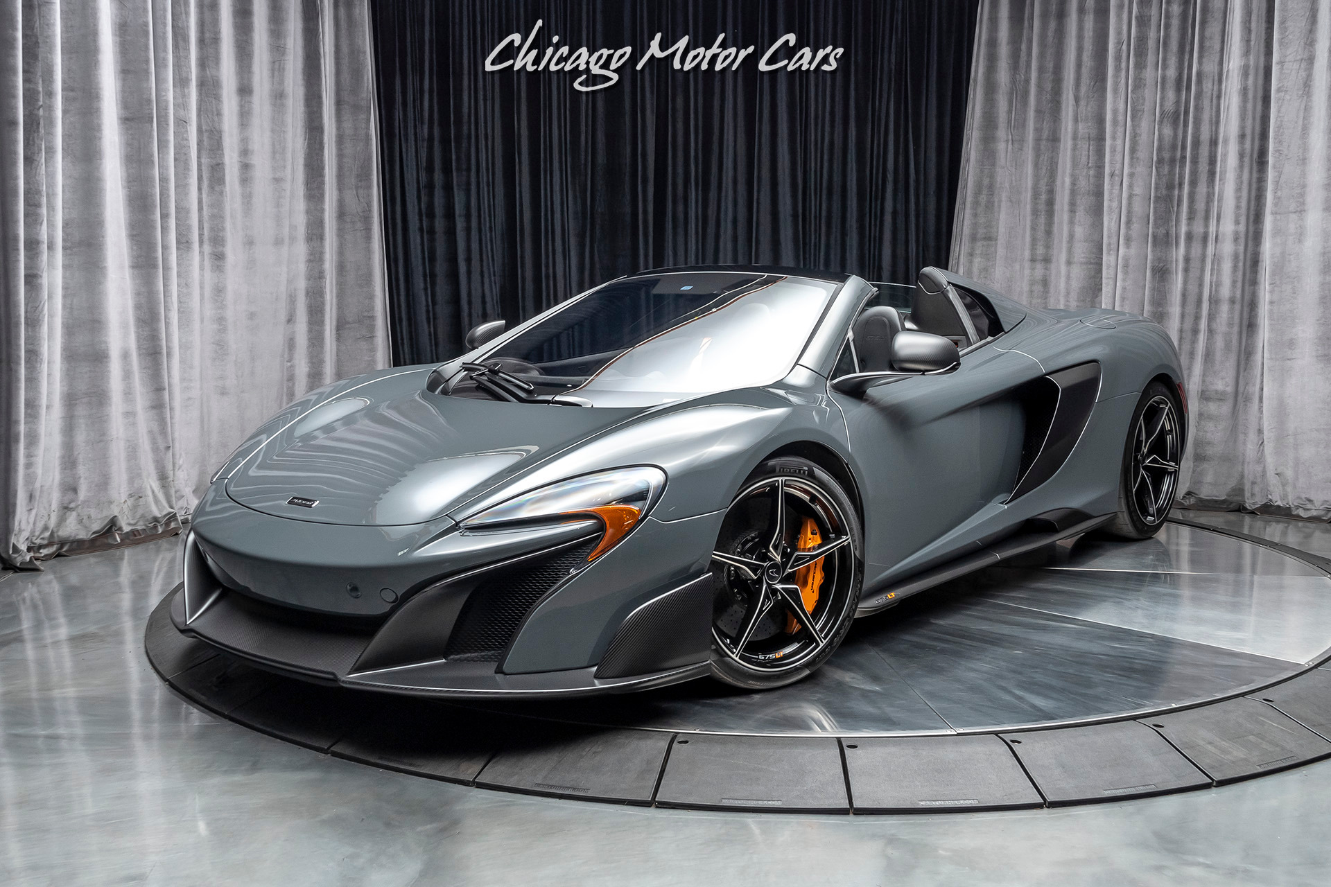 Used-2016-McLaren-675LT-Spider-Carbon-Exterior-Upgrade-Pack-LOW-Miles-McLaren-Special-Chicane-Grey-Paint