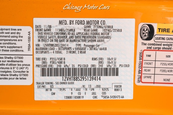 Used-2009-Ford-Shelby-GT500-Kooks-Longtube-Headers-and-XPipe-Rare-Grabber-Orange