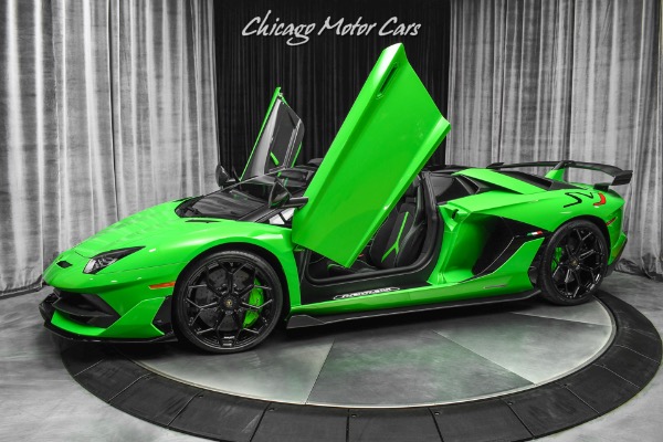 Used 2021 Lamborghini Aventador SVJ LP770-4 Roadster Verde Mantis Pearl Effect ONLY 104 Miles! RARE! LOADED for sale Sold at Chicago Motor Cars in West Chicago IL 60185 1