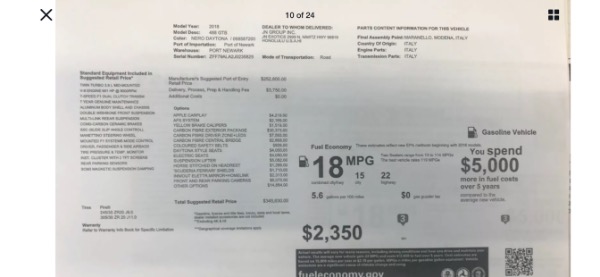 Used 2018 Ferrari 488 GTB Coupe Original MSRP $345,630 + $78k in Upgrades! Carbon Fiber HREs for sale Sold at Chicago Motor Cars in West Chicago IL 60185 2