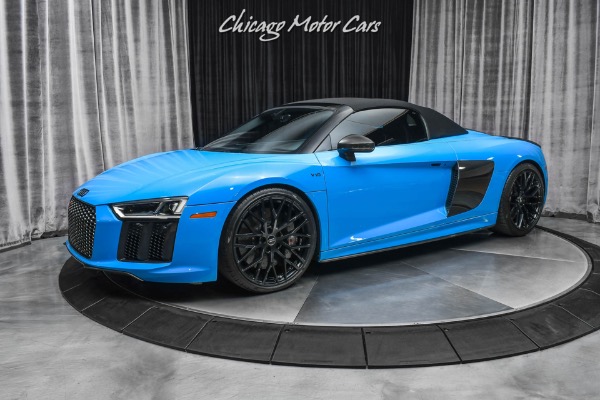 Used-2018-Audi-R8-52-quattro-V10-Plus-Spyder-RARE-Riviera-Blue-Audi-Sport-Pack-Full-PPF