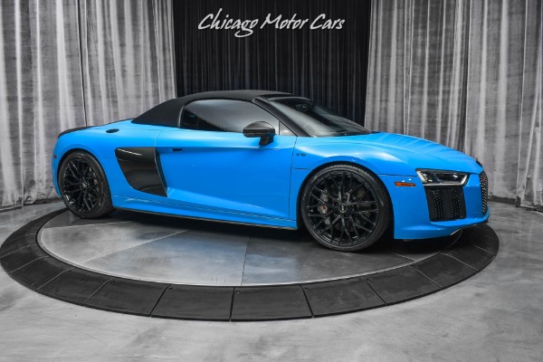 Used-2018-Audi-R8-52-quattro-V10-Plus-Spyder-RARE-Riviera-Blue-Audi-Sport-Pack-Full-PPF