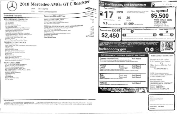 Used 2018 Mercedes-Benz AMG GT C Roadster MSRP $169,895+ Only 4900 Miles! LOADED! Perfect! for sale Sold at Chicago Motor Cars in West Chicago IL 60185 1