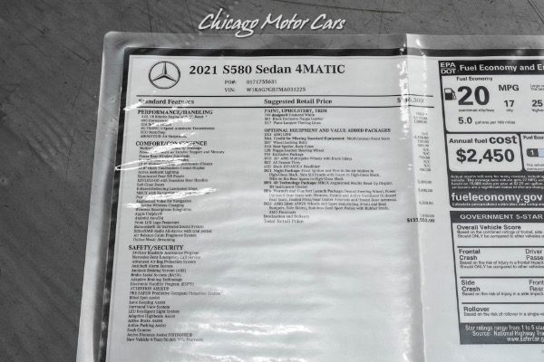 Used-2021-Mercedes-Benz-S580-4Matic-Sedan-AMG-Line-RDB-Signature-Wheels-3D-Tech-Pkg-Comfort-Pkg-LOADED