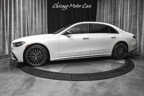 Used 2021 Mercedes-Benz S580 4 Matic Sedan AMG Line Package 21s Night Package LOADED Designo Diamond White! for sale Sold at Chicago Motor Cars in West Chicago IL 60185 1