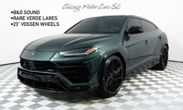 Used 2021 Lamborghini Urus SUV Rare Verde Lares Over Terra Asia Interior Vossen Wheels B&O Sound for sale Sold at Chicago Motor Cars in West Chicago IL 60185 1