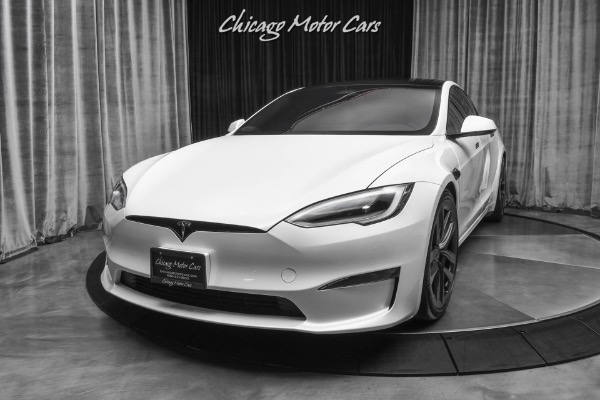 Used-2021-Tesla-Model-S-Plaid-Sedan-Pearl-White-Full-Self-Driving--0-60-in-199-sec-Every-Option