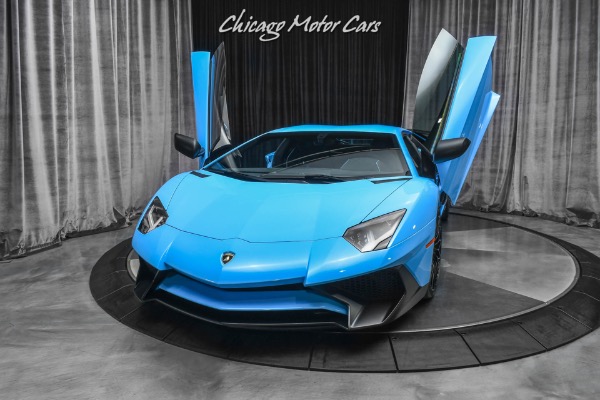 Used 2017 Lamborghini Aventador SV LP750-4 Coupe RARE Blue Cepheus! Carbon Fiber! Only 5K Miles for sale Sold at Chicago Motor Cars in West Chicago IL 60185 2