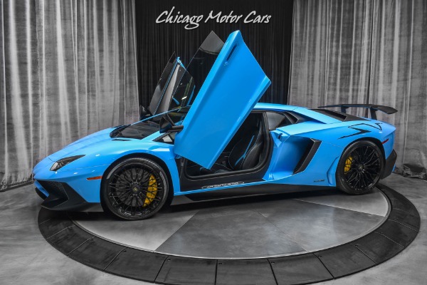 Used 2017 Lamborghini Aventador SV LP750-4 Coupe RARE Blue Cepheus! Carbon Fiber! Only 5K Miles for sale Sold at Chicago Motor Cars in West Chicago IL 60185 1