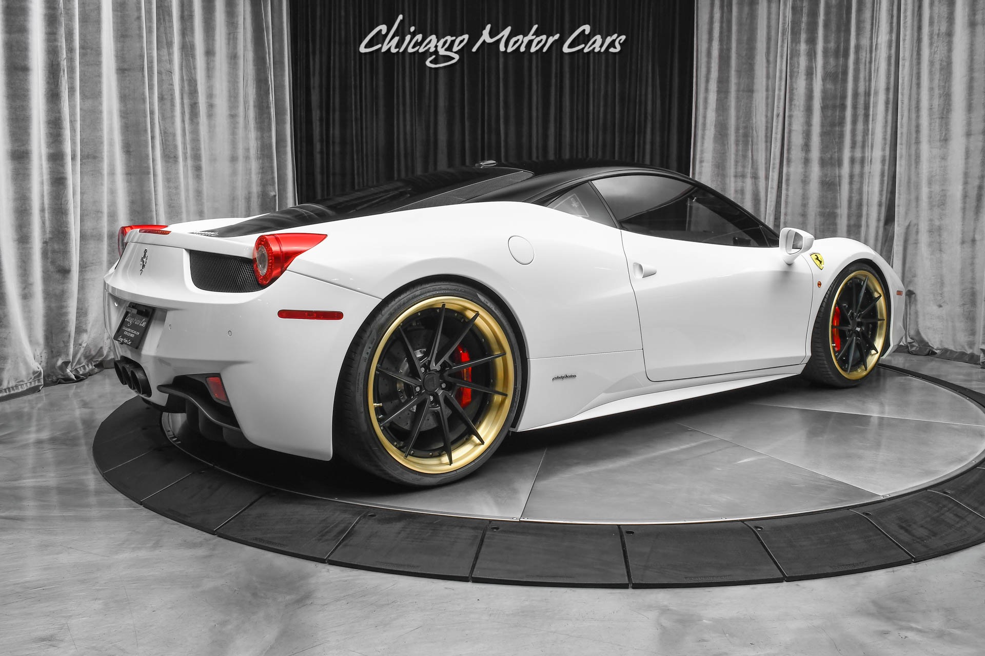Used-2012-Ferrari-458-Italia-Coupe-Two-Tone-Paint-AKRAPOVIC-Exhaust-ANRKY-Wheels