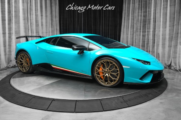 Used 2018 Lamborghini Huracan LP640-4 Performante Coupe RARE Ad Personam Blu Glauco Only 3K Miles LOADED! for sale Sold at Chicago Motor Cars in West Chicago IL 60185 6