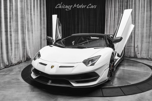 Used 2020 Lamborghini Aventador SVJ LP770-4 Roadster Factory Matte White CARBON FIBER Everywhere Only 2k Miles for sale Sold at Chicago Motor Cars in West Chicago IL 60185 2