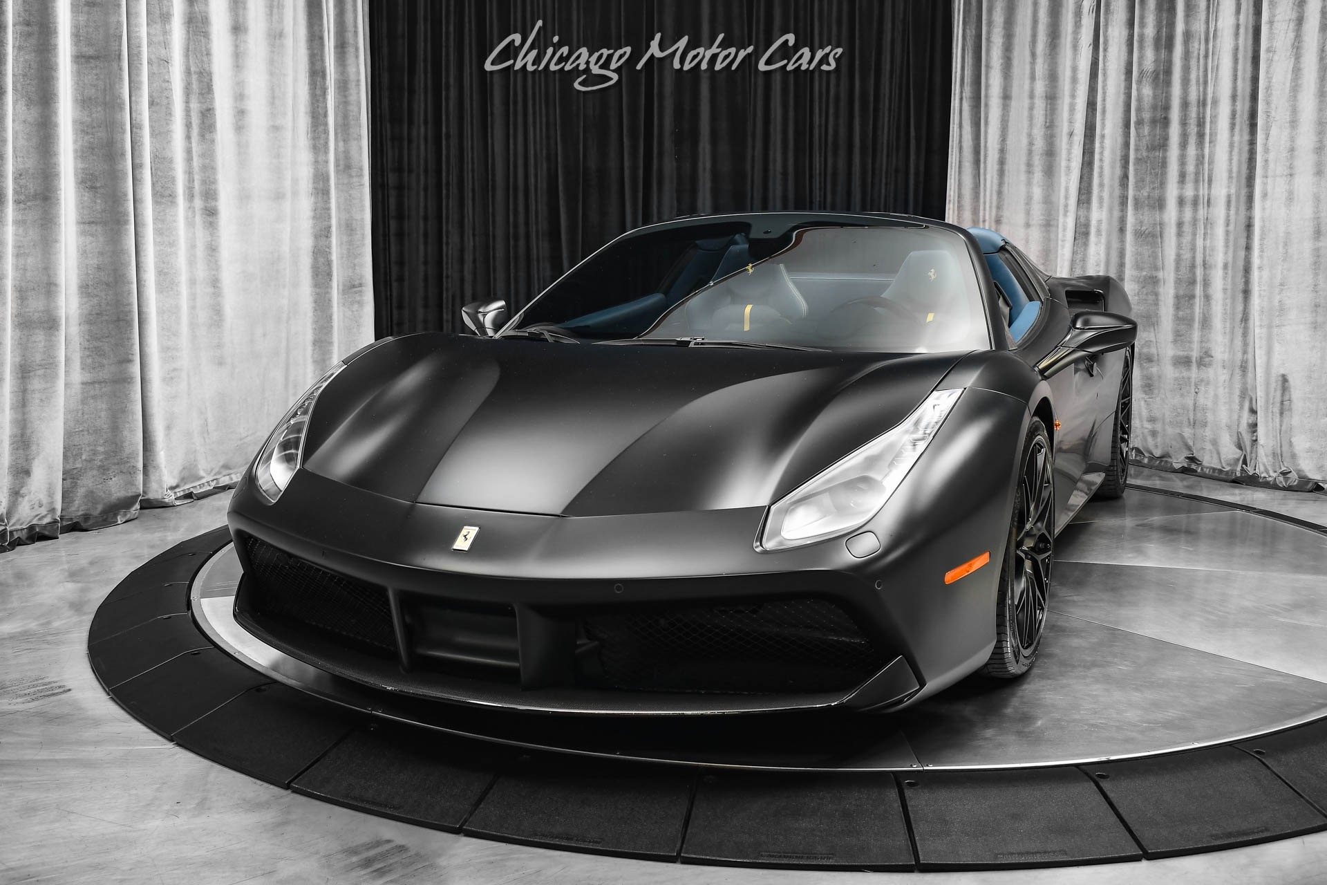 Used-2018-Ferrari-488-Spider-Convertible-427k-MSRP-1-of-1-Spec-Factory-Matte-Black-Paint-HRE-Wheels