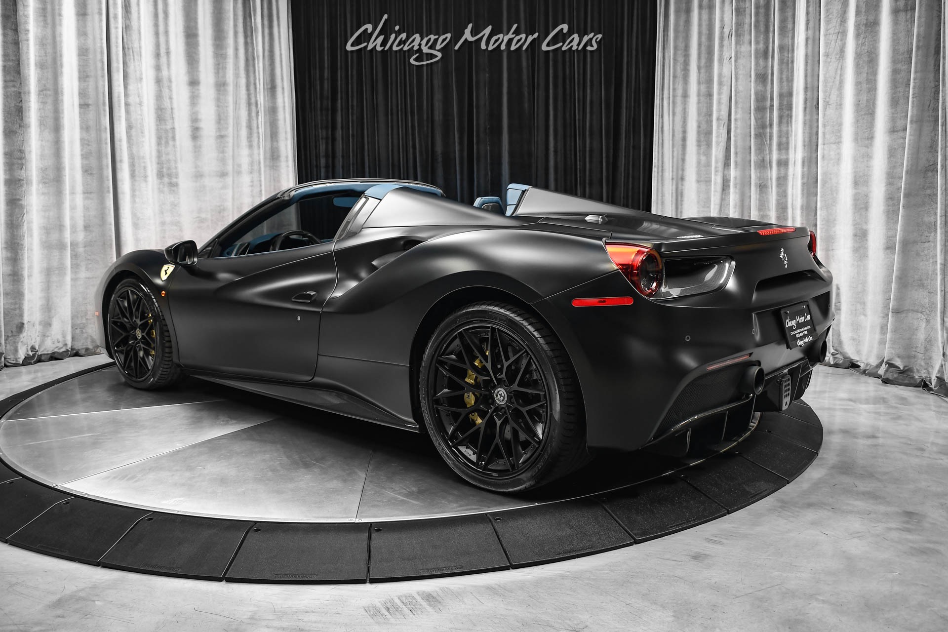 Used-2018-Ferrari-488-Spider-Convertible-427k-MSRP-1-of-1-Spec-Factory-Matte-Black-Paint-HRE-Wheels